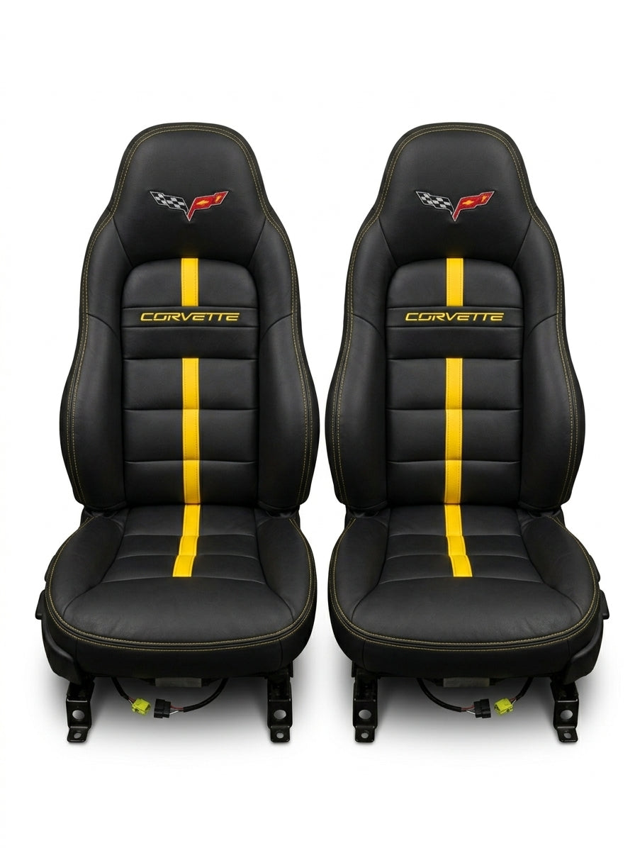 Corvette C5 Sports Seat Covers (Black and Yellow)