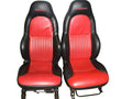 Chevy Corvette C5 Z06 Synthetic Leather Seat Covers - Red & Black