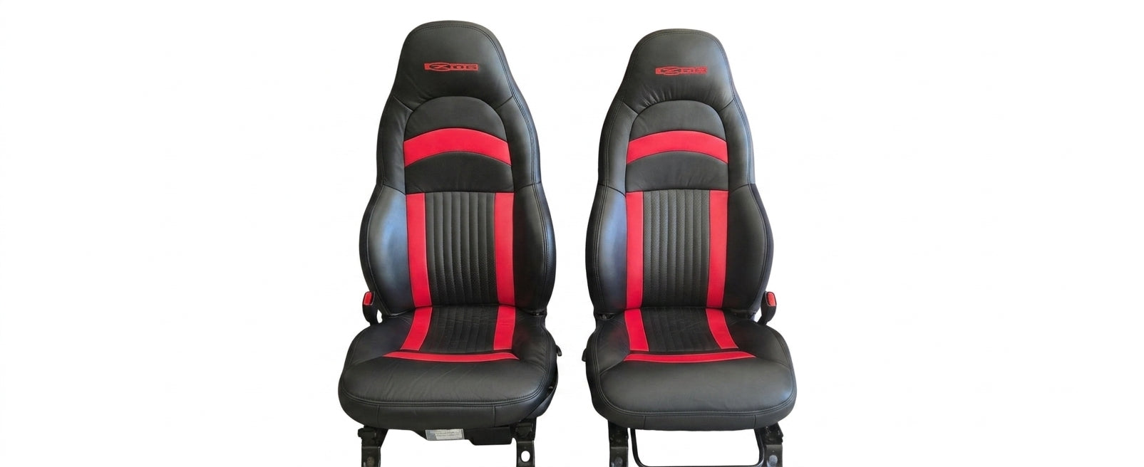 Chevy Corvette C5 Z06 Synthetic Leather Seat Covers - Black & Red
